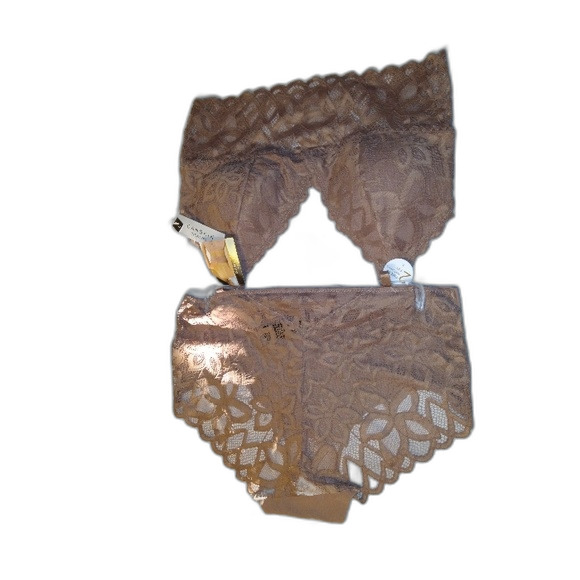 Danskin Large Tan Lace Bralette Two piece Set NWT - Picture 2 of 8